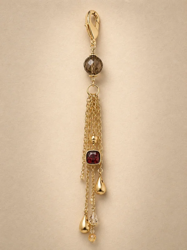 Modern Chain and Gemstone Tassel