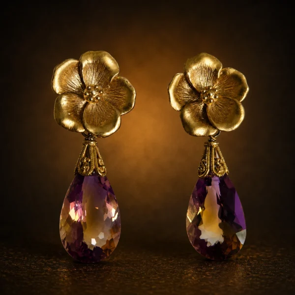 Ametrine Gemstone Earrings by Dog-ma Collars Jewelry and Accessories