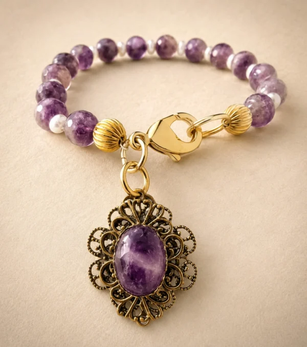 Amethyst Pearl Pet Necklace