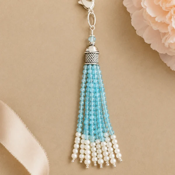 Aquamarine Tassel by Dog-ma Collars Jewelry and Accessories