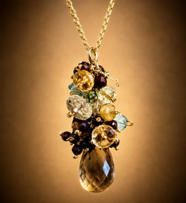 Whiskey Quartz Gemstone Necklace